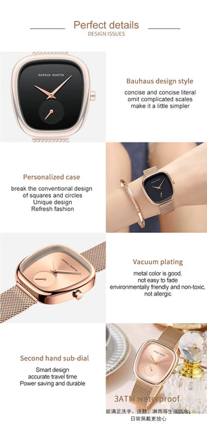 Veli Carat Hannah Martin Women's 34mm Rose Gold Quartz Watch